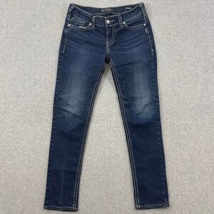 Silver Jeans Co Suki Mid Skinny Women's Jeans Dark Wash W30 L31 sku 545